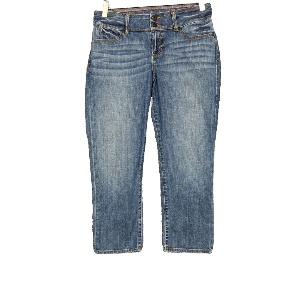 Talbots Jeans Womens 6 28 Blue Signature Crop Medium Wash Cotton‎ Stretch Blend